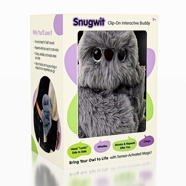 SnugWit: Clip-On Interactive Owl Sensory Plush Toy (1pc) Simple Exclusive 