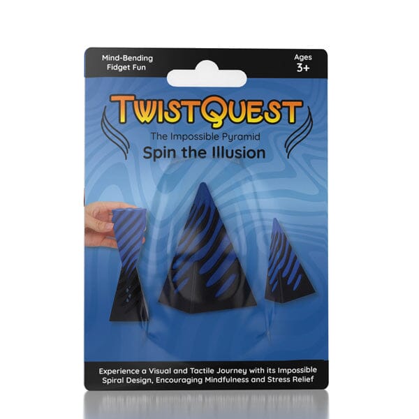 Twist Quest: 3D Printed Fidget Spiral Cone Toy (Blue & Black) Simple Exclusive 