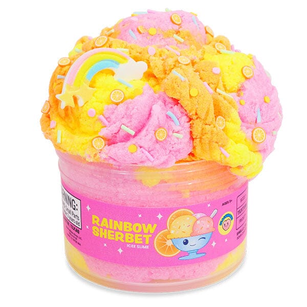 PeachyBbies Novelty Slime Fidget Putty (7oz Jar) "Rainbow Sherbet" Cloud Dough Slime Simple PeachyBbies 