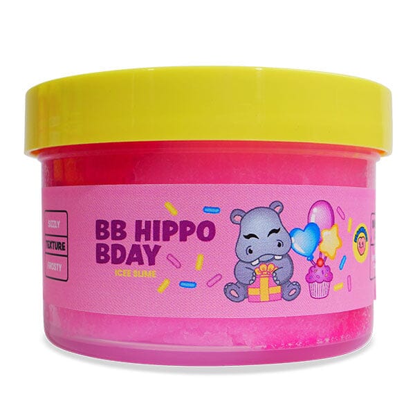 PeachyBbies Novelty Slime Fidget Putty (7oz Jar) "BB Hippo Bday" Icee Slime Simple PeachyBbies 