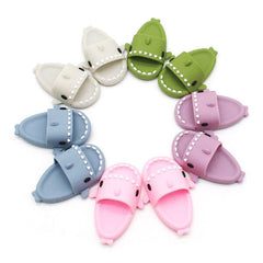 Mini Cartoon Slides Sandals For Plush Dolls (1pc) Multiple Styles - Petite Threads Simple Exclusive Shark Slides (Assorted Color) 