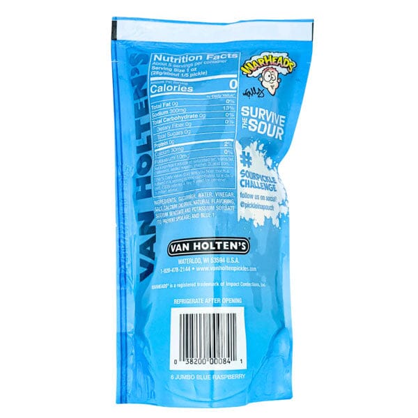 Van Holten's x Warheads Extreme Sour Blue Raspberry Jumbo Pouched Pickle Simple Van Holten's 