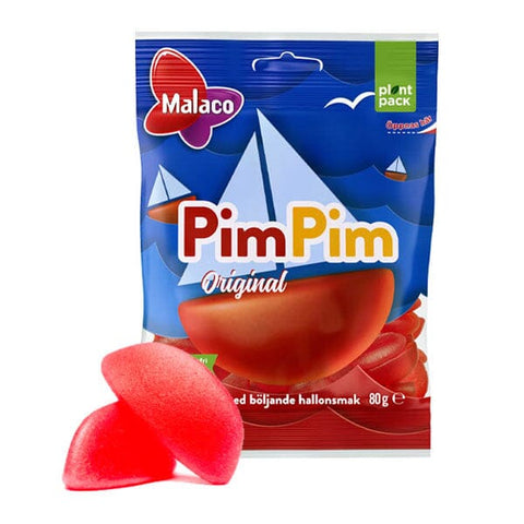 Swedish Candy: Malaco PimPim Original Raspberry Gummy Boats (2.8oz)