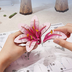 Rowood Pink Lily Flower Wooden Bloom Craft DIY Kit (73pc)