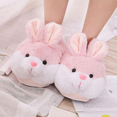 Fluffy Pink Bunny Plush Slippers | As Seen On Social Simple Showcase 