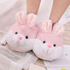 Fluffy Pink Bunny Plush Slippers