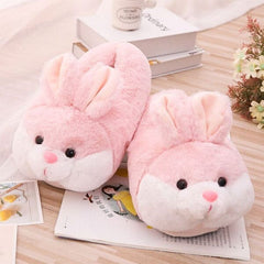 Fluffy Pink Bunny Plush Slippers | As Seen On Social Simple Showcase 