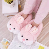 Pink Bunny Slippers  Rabbit Animal Slippers