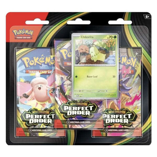 Pokémon TCG: ME03 Mega Evolution Perfect Order Three-Booster Blister (30 Cards & Bonus Foil Promo Card) Simple Pokémon 
