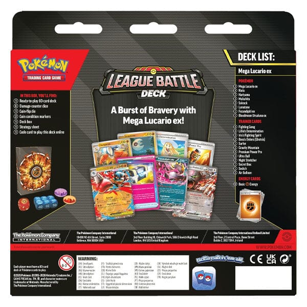Pokémon TCG: Mega Lucario ex League Battle Deck (60 Cards + Dice) Simple Pokémon 