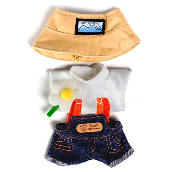 Outfit: “Daisy Day Out” Denim Overalls & Bucket Hat for Dolls - Petite Threads Simple Exclusive 