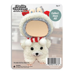 Outfit: Plush Polar Bear Onesie w/ Matching Headband & Scarf for Dolls - Petite Threads Simple Exclusive 