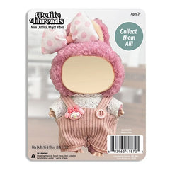 Outfit: Pink Corduroy Overalls & Lace Top w/ Matching Hair Bow for Dolls - Petite Threads Simple Exclusive 