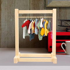 Wooden Clothing Rack For Dolls (Includes 5 Hangers) - Petite Threads Simple Exclusive 