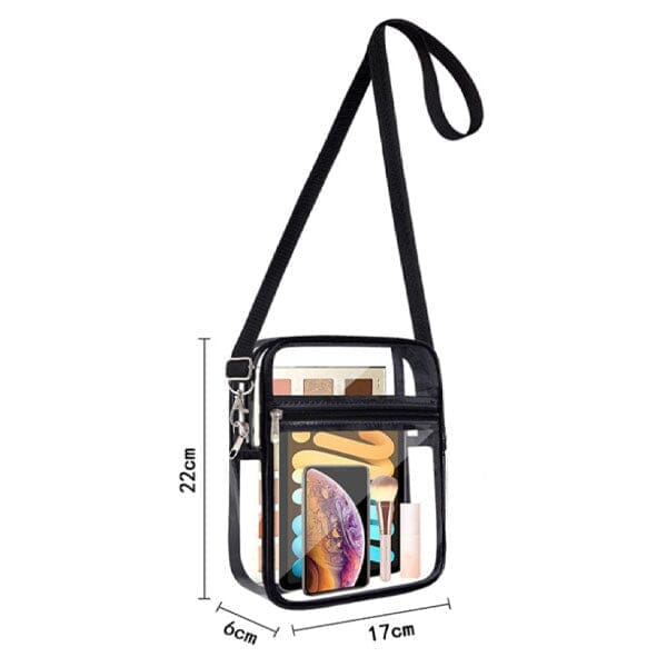 Clear Nylon Crossbody Bag | Adjustable Shoulder Strap Simple magazineracksdirect 