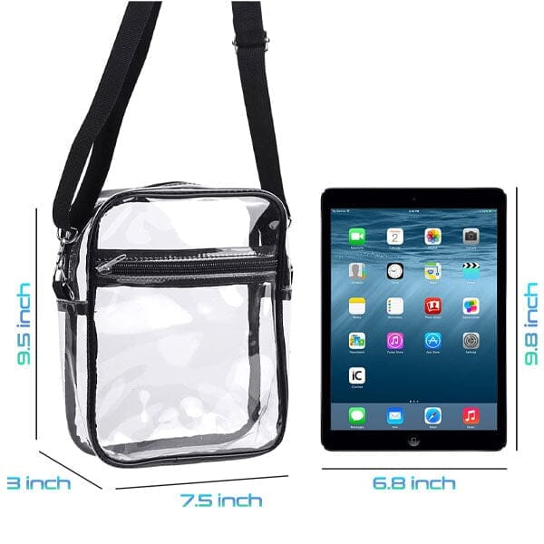 Clear Nylon Crossbody Bag | Adjustable Shoulder Strap Simple magazineracksdirect 