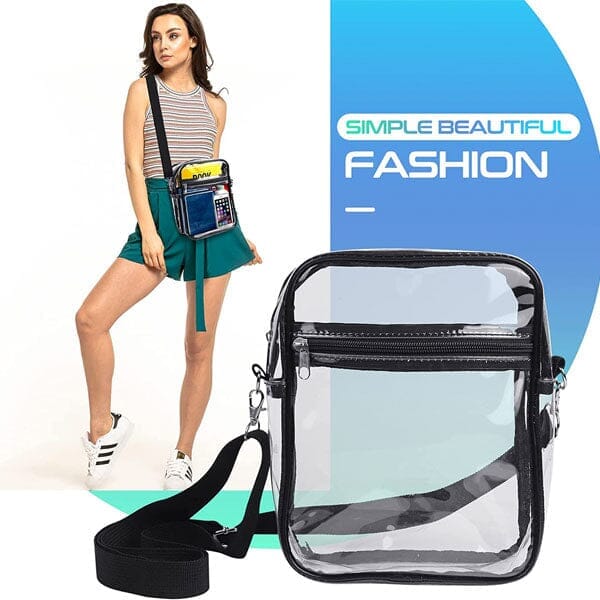 Clear Nylon Crossbody Bag | Adjustable Shoulder Strap Simple magazineracksdirect 