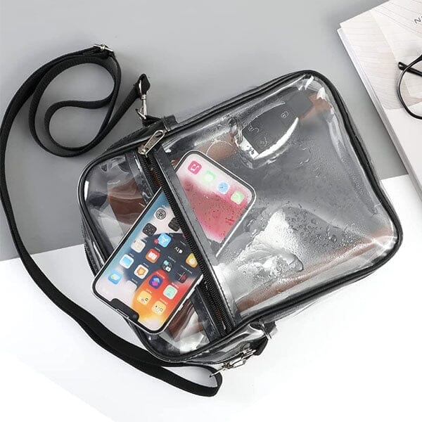 Clear Nylon Crossbody Bag | Adjustable Shoulder Strap Simple magazineracksdirect 