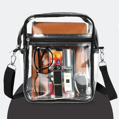 Clear Nylon Crossbody Bag | Adjustable Shoulder Strap Simple magazineracksdirect 