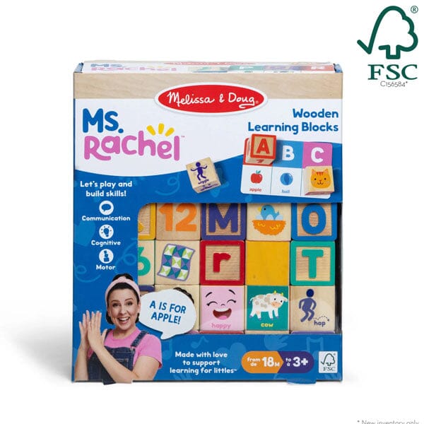 Ms. Rachel Official Wooden Stacking Blocks & Activity Cards Set by Melissa & Doug (44pc) Simple Ms. Rachel 