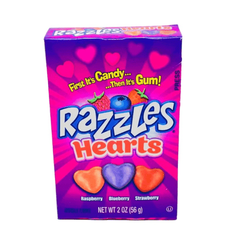 Razzles Hearts Valentine's Day Candy Gum (2oz)