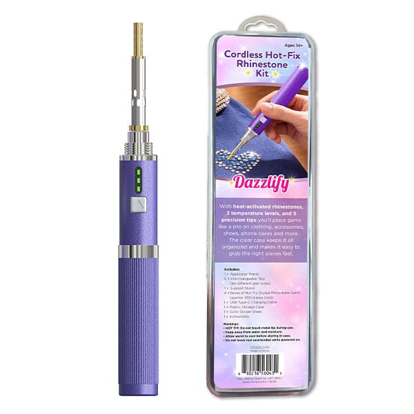 Dazzlify Cordless Hot-Fix Bedazzle Rhinestone Applicator Wand Mini Kit Simple Dazzlify 