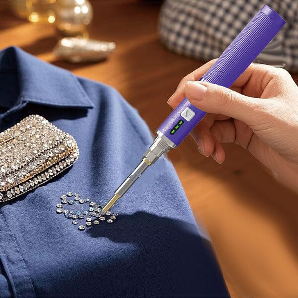 Mini Rhinestoning Gun Dazzlify Cordless Hot-Fix Bedazzle Rhinestone Applicator Wand Mini Kit ...