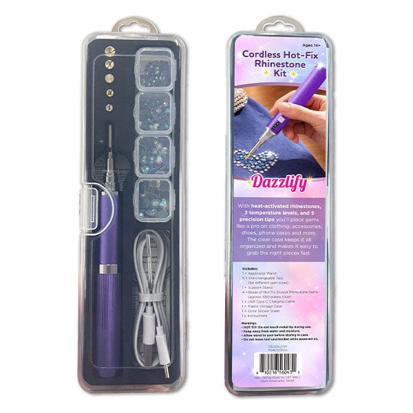 Dazzlify Cordless Hot-Fix Bedazzle Rhinestone Applicator Wand Mini Kit Simple Dazzlify 
