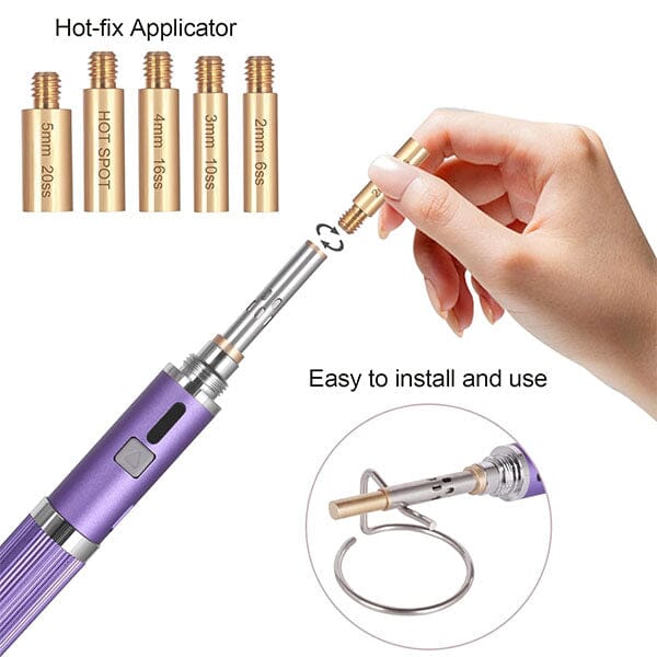 Dazzlify Cordless Hot-Fix Bedazzle Rhinestone Applicator Wand Mini Kit Simple Dazzlify 