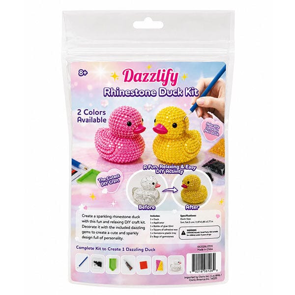 Dazzlify Rhinestone Duck DIY Craft Kit (Color Ships Assorted) Simple Dazzlify 