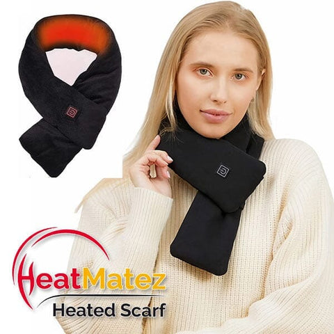 HeatMatez Heated Velcro Scarf | Includes USB Power Bank