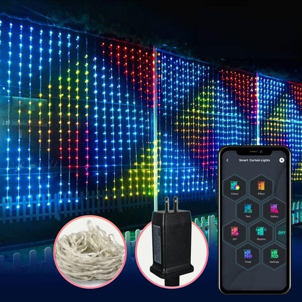 Pulsationz Bluetooth Programmable LED Curtain Lights (6.4ft) Simple Pulsationz 