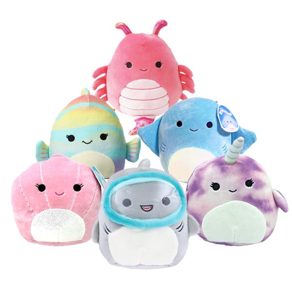 Squishmallows Super Soft Plush Toys | 5" Sealife Squad | Gordon The Shark Simple Showcase 