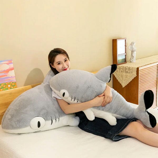 Extra Long Animal Plush Toy 4.5ft Body Pillow - Shark Kitten