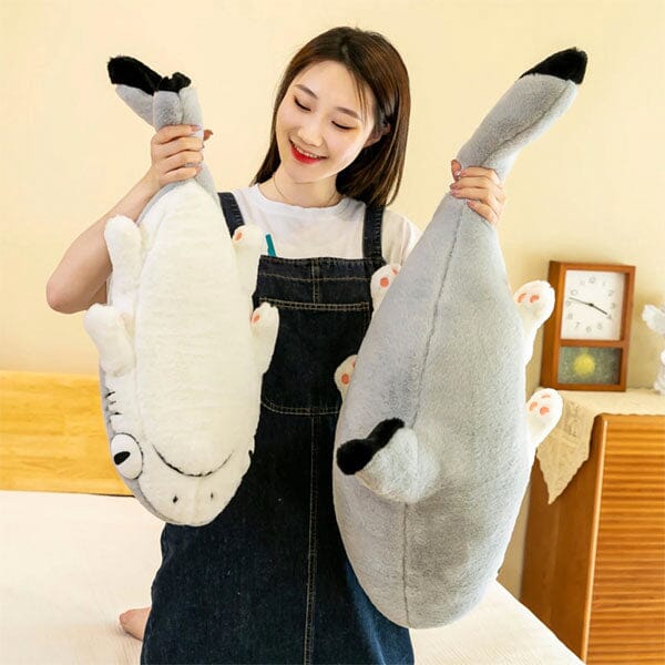 Extra Long Animal Plush Toy 4.5ft Body Pillow - Shark Kitten