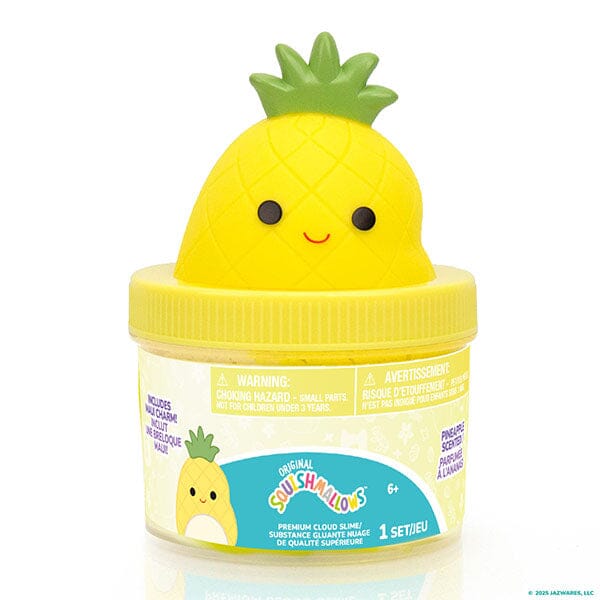 Squishmallows Premium Cloud Slime Fidget Putty Jar (Wave 3) Multiple Scents Styles Maui the Pineapple Pineapple Scented