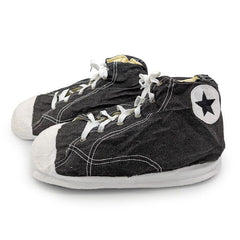 High Top Plush Sneaker Slippers (Multiple Styles) Simple Exclusive Black Chuck High Tops 