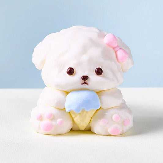SqueezeSquad Taba Deluxe Premium Silicone Squishy Fidget Toy - Dog w/ Ice Cream Cone Simple SqueezeSquad 