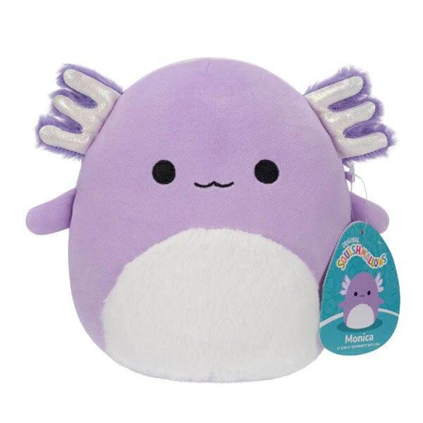 Squishmallows Plush Toy 7.5" 2024 Monica The Purple Axolotl w/ Furry Belly