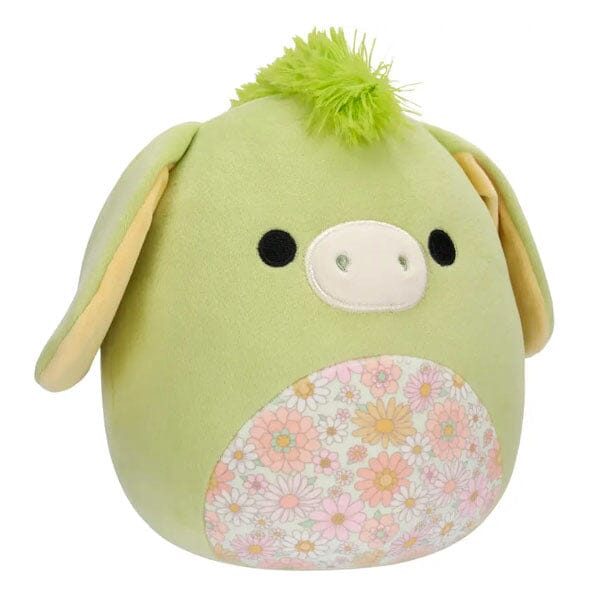 Squishmallows Plush Toy 7.5" 2024 Juniper The Green Donkey w/ Floral Belly