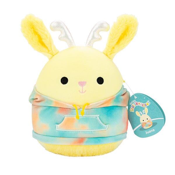 Squishmallows Super Soft Plush Toys 2025 Tie-Dye Hoodie Squad 7.5" Juana the Yellow Jackalope Simple Squishmallows 