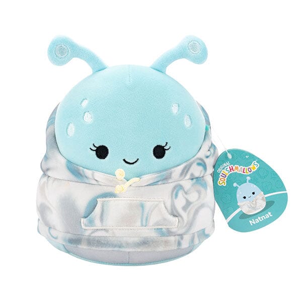 Squishmallows Super Soft Plush Toys 2025 Tie-Dye Hoodie Squad 7.5" Natnat the Pastel Blue Alien Simple Squishmallows 