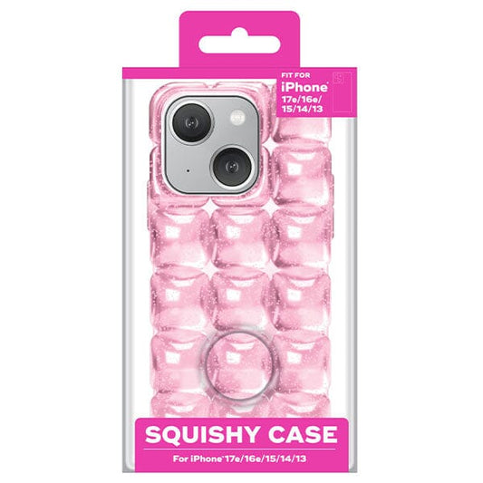 SugarSqueez Squishy Fidget Jelly iPhone Case in Blue or Pink (1pc) Multiple Sizes Simple SugarSqueez Pink iPhone 17E / 16E / 15 / 14 / 13 