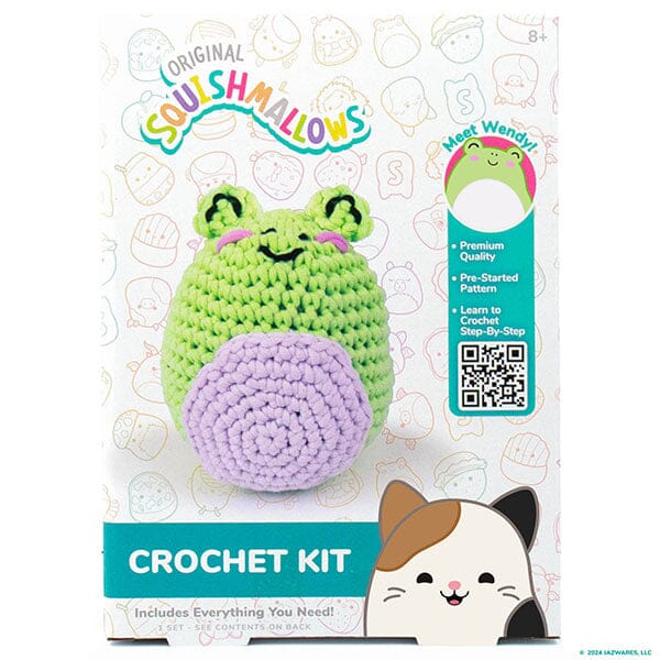 Squishmallows DIY Crochet Plush Toy Complete Kit (Multiple Characters) Simple Squishmallows Wendy The Green Frog 