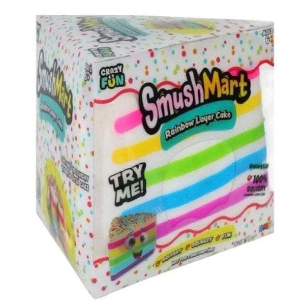SmushMart Giant Rainbow Layer Cake Slice Squishy Fidget Toy (1pc) Simple SmushMart 