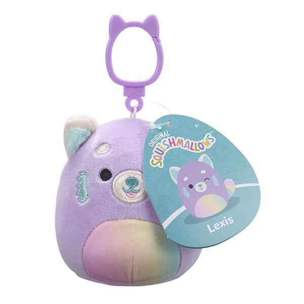 Squishmallows Plush Toys 3.5" 2024 Clip-On Squad Lexis The Purple Red Panda Simple Squishmallows 