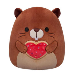 Squishmallows Plush Toys 7.5" Valentine's Day Squad 2024 Chip the Beaver (Heart Cookie) Simple magazineracksdirect 