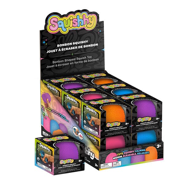 Squishhy Bonbon-Shaped Textured Squishy Fidget Stress Ball (1pc) Assorted Colors Simple Exclusive 