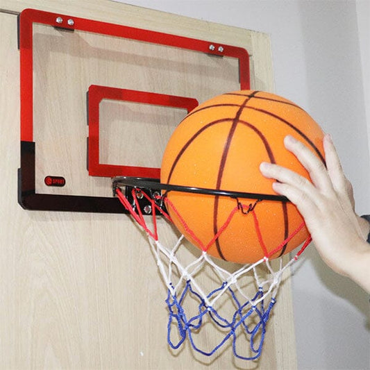 StealthDunk Silent Basketball Indoor Hoop with Clear Backboard Simple Showcase  600