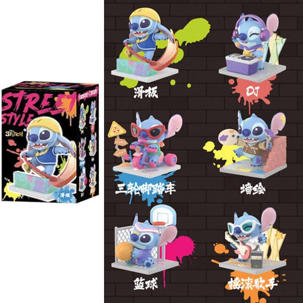 Disney's Stitch: Street Style Collectable 3" Figurine Blind Box (1pc) Simple Showcase 